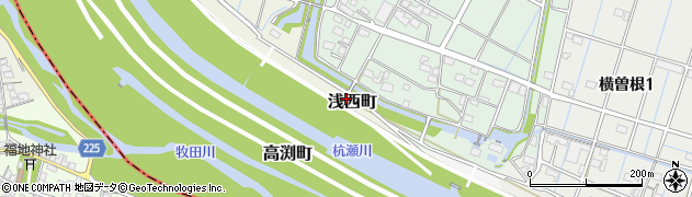 岐阜県大垣市浅西町周辺の地図