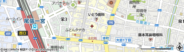 愛知県一宮市本町周辺の地図