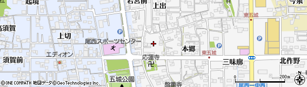 愛知県一宮市東五城（上川田）周辺の地図