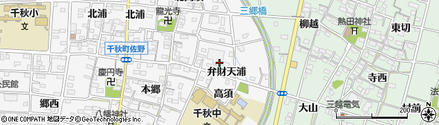 愛知県一宮市千秋町佐野（弁財天浦）周辺の地図