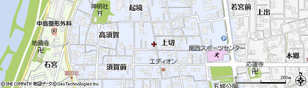 愛知県一宮市西五城上切31周辺の地図