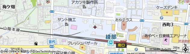 京都府綾部市井倉新町（横縄手）周辺の地図