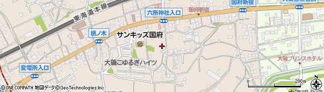 神奈川県大磯町（中郡）国府新宿周辺の地図