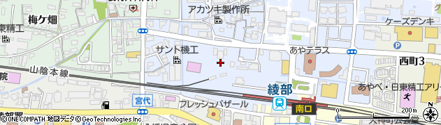 京都府綾部市井倉新町周辺の地図
