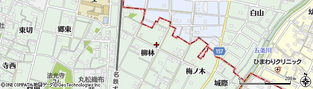 愛知県一宮市千秋町加納馬場（柳林）周辺の地図