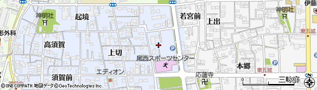 愛知県一宮市西五城（中川田）周辺の地図