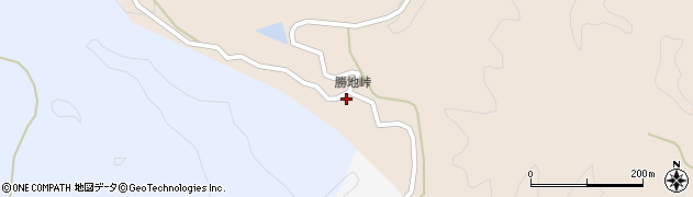 勝地峠周辺の地図