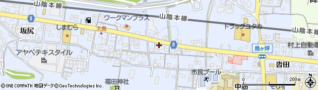 京都府綾部市大島町（中地）周辺の地図