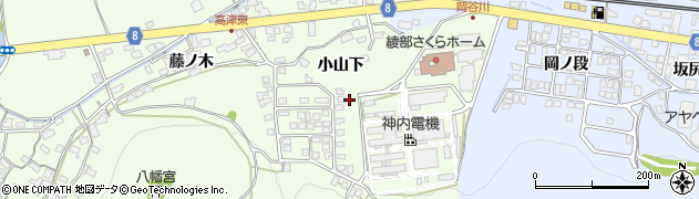 京都府綾部市高津町小山下周辺の地図