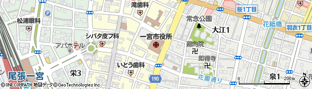 一宮市役所周辺の地図
