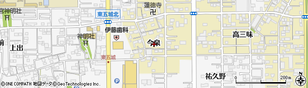 愛知県一宮市三条今泉周辺の地図