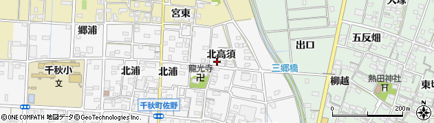 愛知県一宮市千秋町佐野（北高須）周辺の地図