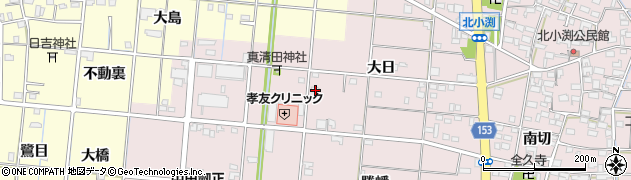 愛知県一宮市北小渕大日44周辺の地図