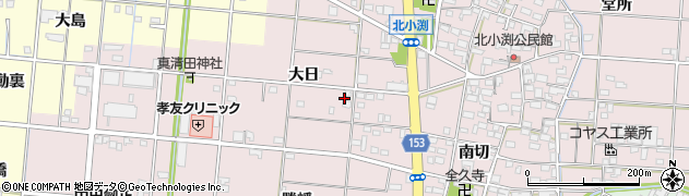 愛知県一宮市北小渕（大日）周辺の地図