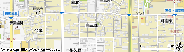 愛知県一宮市三条高三味周辺の地図