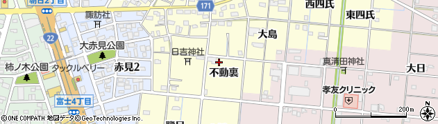 愛知県一宮市大赤見不動裏周辺の地図