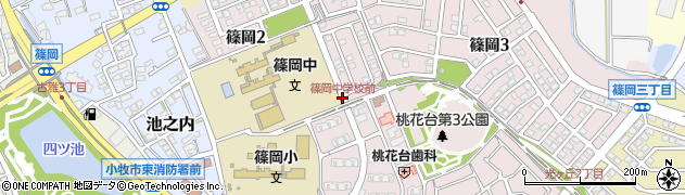 篠丘中学校前周辺の地図
