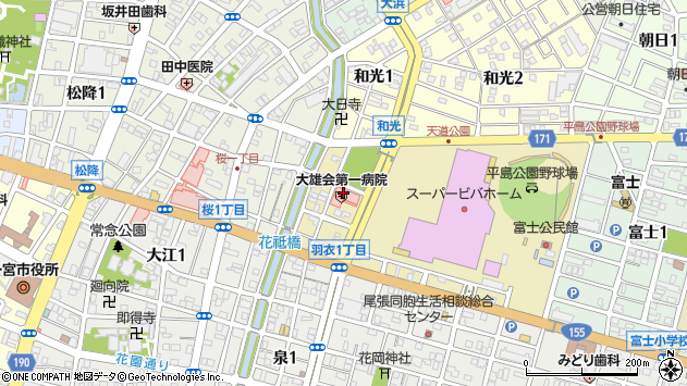 〒491-0025 愛知県一宮市羽衣の地図