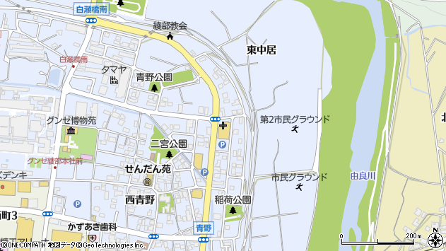 〒623-0011 京都府綾部市青野町の地図