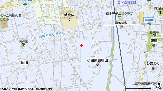 〒250-0852 神奈川県小田原市栢山の地図