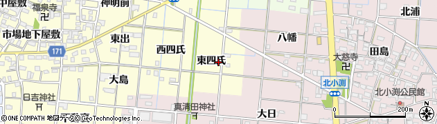 愛知県一宮市大赤見（東四氏）周辺の地図