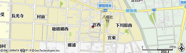 愛知県一宮市千秋町穂積塚本宮西周辺の地図