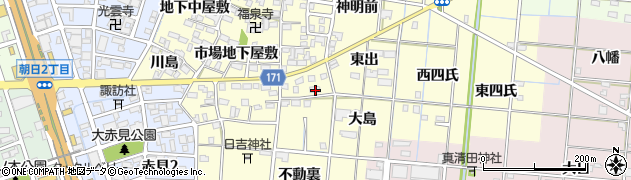 愛知県一宮市大赤見市場東屋敷13周辺の地図