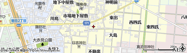 愛知県一宮市大赤見市場東屋敷11周辺の地図
