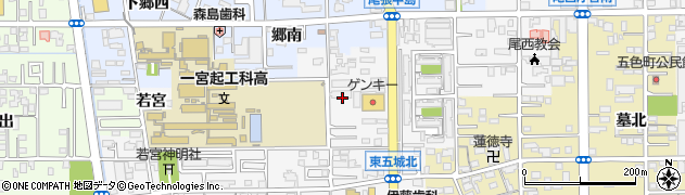 愛知県一宮市東五城篭島周辺の地図