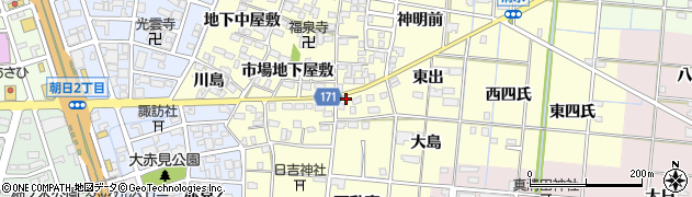 愛知県一宮市大赤見市場東屋敷2836周辺の地図