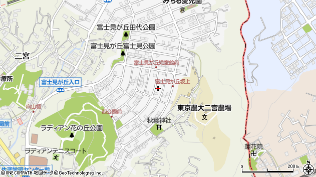 〒259-0122 神奈川県中郡二宮町富士見が丘の地図