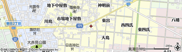 愛知県一宮市大赤見市場東屋敷2840周辺の地図