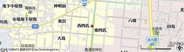 愛知県一宮市大赤見（西四氏）周辺の地図