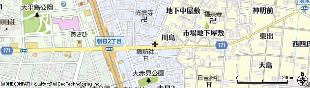 愛知県一宮市大赤見諏訪裏周辺の地図