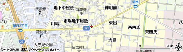 愛知県一宮市大赤見市場東屋敷2837周辺の地図