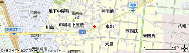 愛知県一宮市大赤見市場東屋敷4周辺の地図