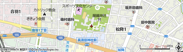 愛知県一宮市真清田1丁目周辺の地図