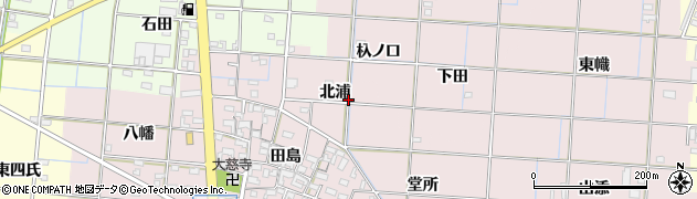 愛知県一宮市北小渕（北浦）周辺の地図