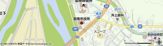 島根県雲南市周辺の地図