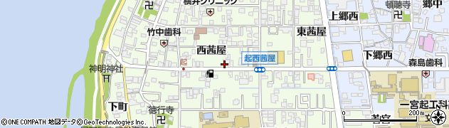 愛知県一宮市起（西茜屋）周辺の地図