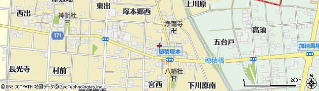 愛知県一宮市千秋町穂積塚本郷内43周辺の地図