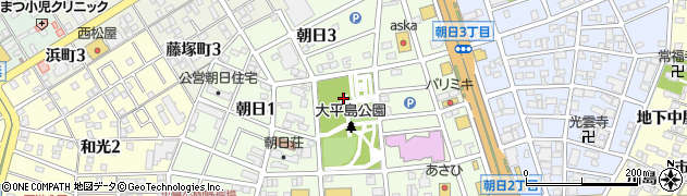 愛知県一宮市朝日周辺の地図