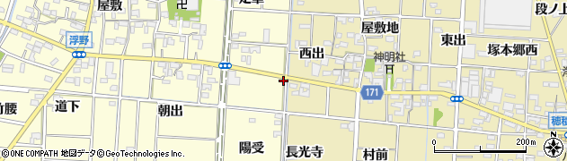 愛知県一宮市千秋町浮野陽受6周辺の地図