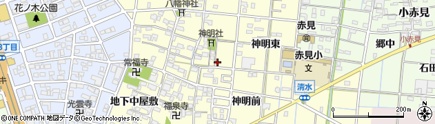 愛知県一宮市大赤見御神明18周辺の地図