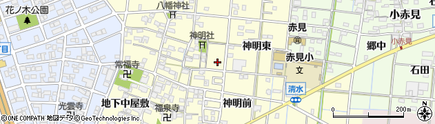 愛知県一宮市大赤見御神明19周辺の地図