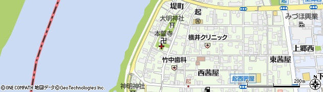 愛知県一宮市起用水添338周辺の地図