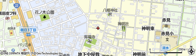 愛知県一宮市大赤見地下西屋敷周辺の地図