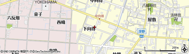 愛知県一宮市千秋町浮野（下向得）周辺の地図