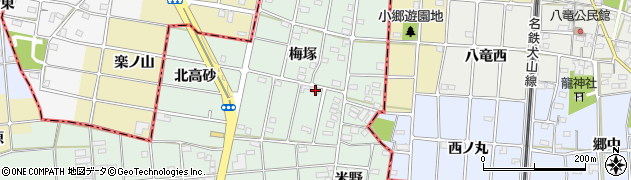 愛知県一宮市千秋町加納馬場梅塚104周辺の地図