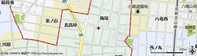 愛知県一宮市千秋町加納馬場梅塚95周辺の地図